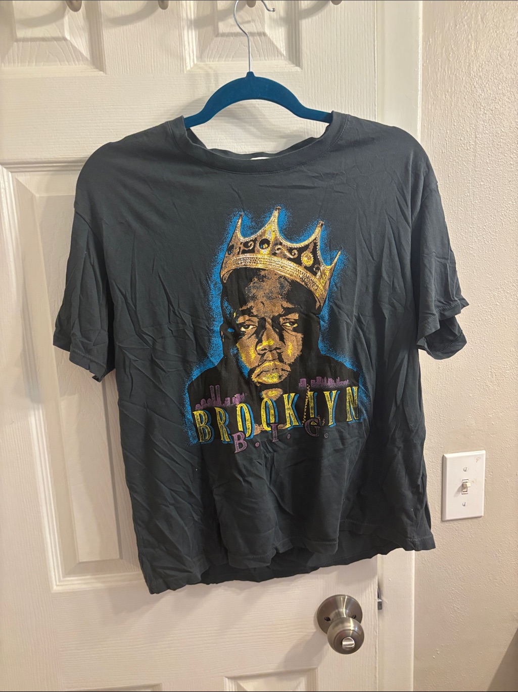 Daydreamer Black Brooklyn Crown Graphic Tee With Yellow  Blue Accents